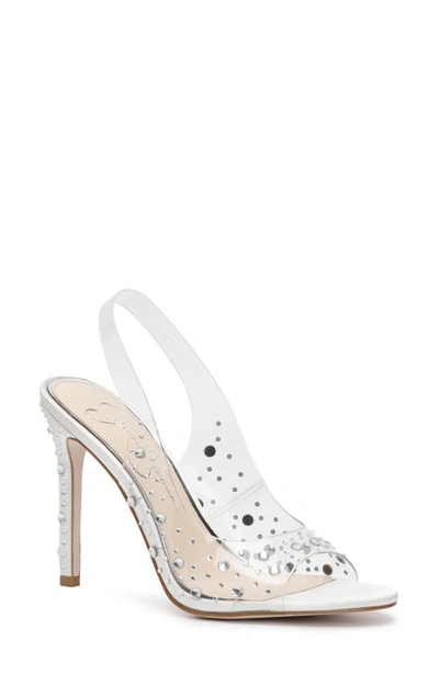 Jessica Simpson Jaisey Slingback Sandal In Clear White