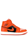 Jordan Women's Air  1 Mid Se Shoes In Crimson Bliss  Blush Orange  & Black Sai