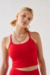 Beyond Yoga Space-dye Slim Racerback Cropped Tank In Red