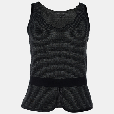 Pre-owned Emporio Armani Black Knit Sleeveless Top S