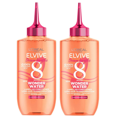 L'oréal Paris Elvive Dream Lengths Wonder Water 8 Second Hair Treatment 200ml Duo