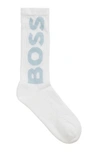 Hugo Boss Short Logo Socks In An Organic-cotton Blend In White