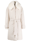 Stella Mccartney Faux-fur Collar Technical Coat In Grey