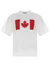 Dsquared2 Canada Flag Print Cotton Jersey T-shirt In White