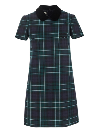Miu Miu Tartan Dress In Green | ModeSens