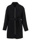 Givenchy Wool Cashmere Silk Coat In Black