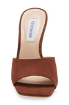 Steve Madden Signal Square Toe Sandal In Brown Nubuck