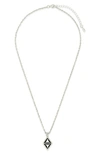 Sterling Forever Nerezza Cz Point Pendant Necklace In Silver