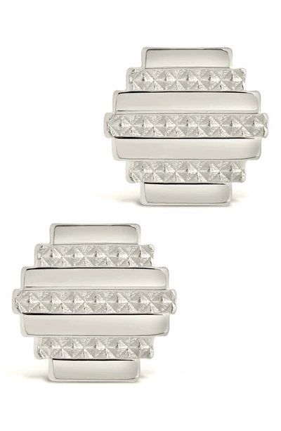 Sterling Forever Sezia Stud Earrings In Silver