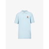 Kenzo Blue Boke Flower Embroidered Polo Shirt In Sky Blue