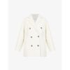 Max Mara Guinea Notched-lapels Wool-blend Coat In Optical White