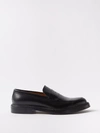 Gucci Logo-heel Leather Loafers In Black