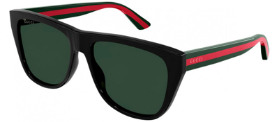 Gucci Gg0926s M 006 Flat Top Sunglasses In Green