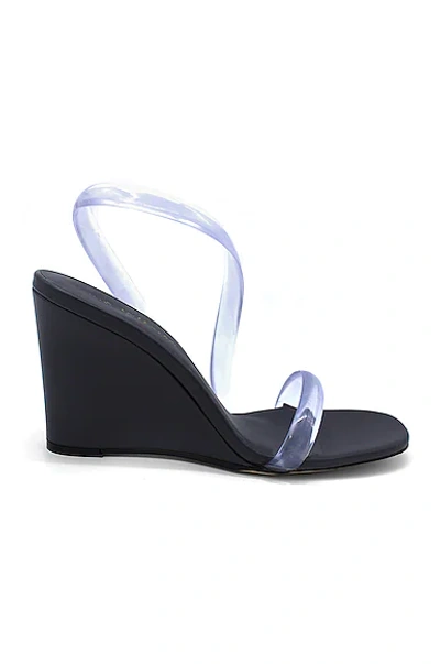 Ilio Smeraldo X Claire Rose Plexiglass Wedge Sandals In Grey