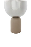 Aytm Torus Small Flower Pot Vase In Silver & Taupe