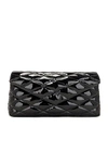Saint Laurent Sade Leather Puffer Clutch In Nero