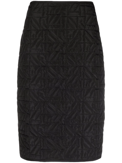 Nina Ricci Quilted Knee-length Skirt In Black