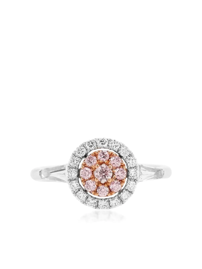 Hyt Jewelry 18kt White Gold Argyle Pink Diamond Engagement Ring In Silver