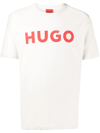 Hugo Boss Cotton-jersey Regular-fit T-shirt With Contrast Logo In Grau