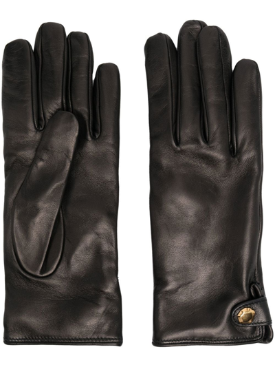 Bally Stud-embellished Leather Gloves In Schwarz