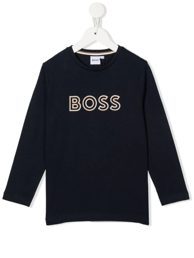 Bosswear Logo-print Cotton T-shirt In Blau