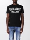 Dsquared2 Black Crewneck T-shirt With Logo Lettering On The Front In Black