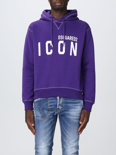 Dsquared2 Icon  Cotton Sweatshirt In Violet