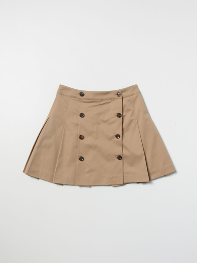 Fendi Kids' Beige Skirt For Girl In Dove Grey