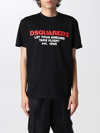 Dsquared2 Crewneck T-shirt With Logo Print In Black