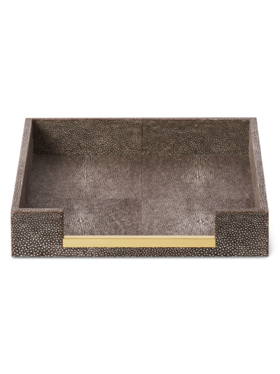 Aerin Shagreen Paper Tray In Chocolate