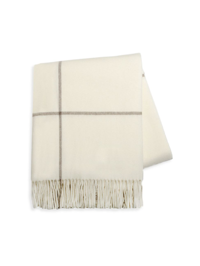 Lands Downunder Charm Lambswool Cashmere Throw In Ecru Taupe
