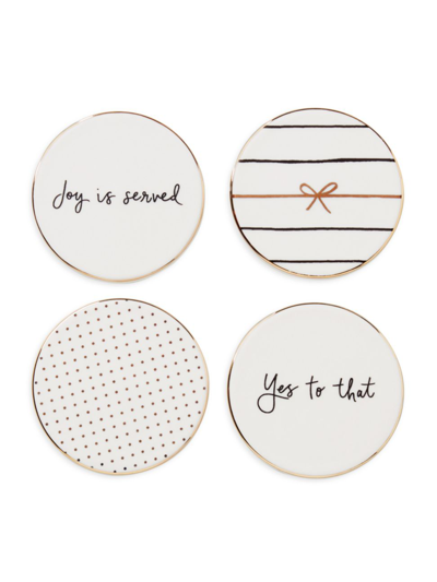 Kate Spade A Charmed Life 4-piece Coasters In White