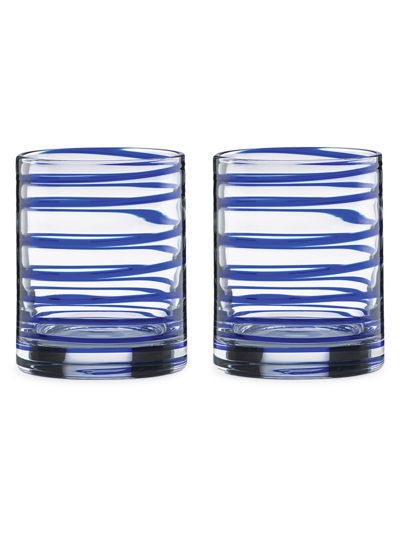 Kate Spade Charlotte Street 2-piece Double-old-fashioned Glass Set In Blue