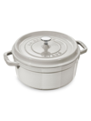 Staub 7-quart Round Cocotte In White Truffle