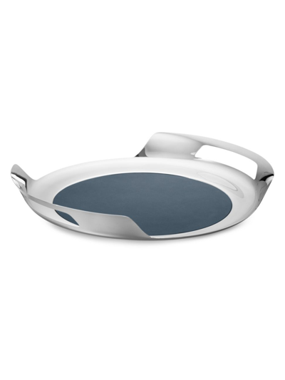 Georg Jensen Helix Stainless Steel Serving Tray In Silver,blue