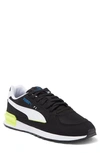 Puma Graviton Sneaker In Black/ White/ Lime Squeeze