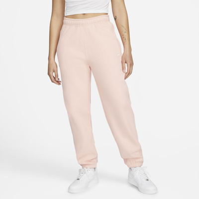 Nike Women's Solo Swoosh Fleece Pants In Pink