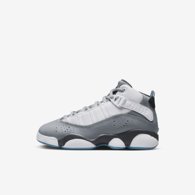 Jordan 6 Rings Little Kids' Shoes In White/dutch Blue/particle Grey