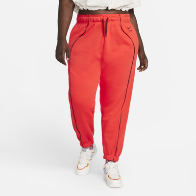 Nike Women's Air Mid-rise Fleece Jogger Pants (plus Size) In Red