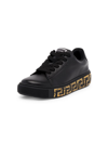 Versace Leather Greca Sneakers In Black