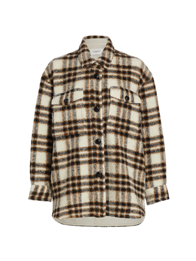 Isabel Marant Étoile Harveli Wool-blend Plaid Shirt Jacket In Multi