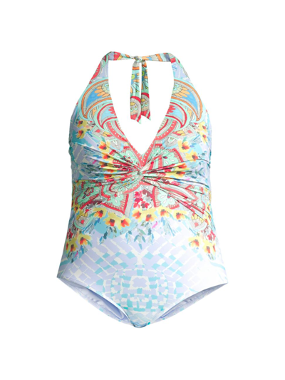 Johnny Was Elena Twist One Piece Swimsuit In Multi