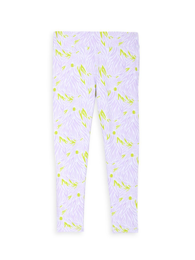 Rockets Of Awesome Kids' Little Girl's & Girl's Active Zebra Leggings In Washed Iris