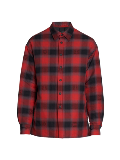 Givenchy Classic Fit All-over Print Overshirt In Black Red