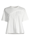 JASON WU WOMEN'S RUFFLE SHORT-SLEEVE T-SHIRT