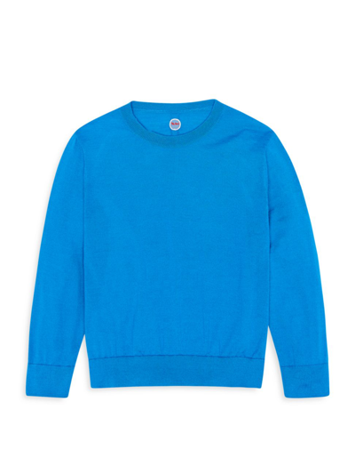 The Row Dewey Cashmere And Silk Jumper In Azure Blue