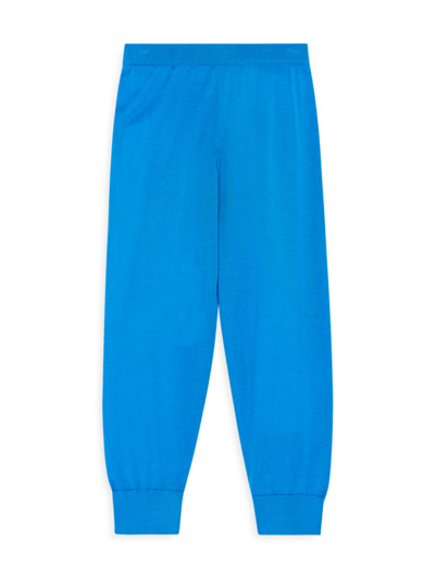 The Row Little Kid's & Kid's Louie Cotton Pants In Azure Blue