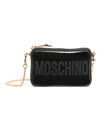 MOSCHINO WOMEN'S PATENT LEATHER LOGO SHOULDER BAG