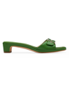 Kate Spade Gazebo Patent Buckle Sandals In Bitter Greens