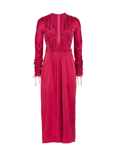 Alejandra Alonso Rojas Silk Satin Midi-dress In Red